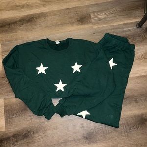 Two Piece Cropped Sweatshirt Set